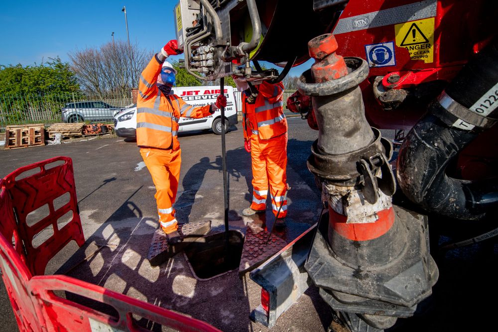 Jet Aire crew jetting a drain